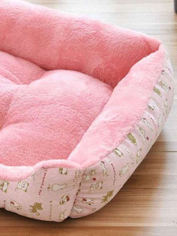 1pc Cat Print Pet Bed (XS-L)