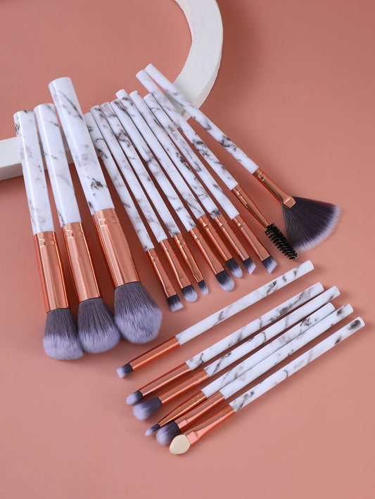 18pcs Marble Pattern Handle Makeup Brush Set (in 3 COLORS)