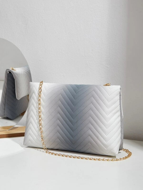 Ombre Chevron Chain Flap négyzetes táska