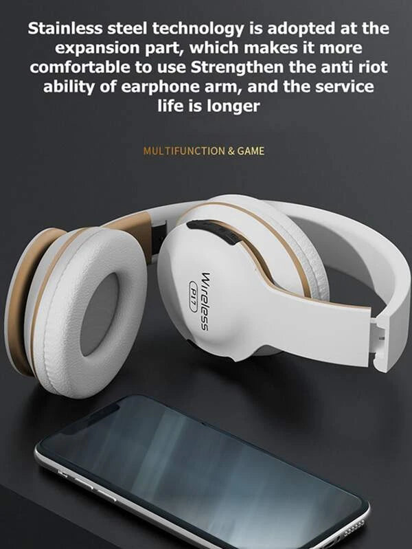 1pc Foldable Wireless Headset Compatible With Bluetooth