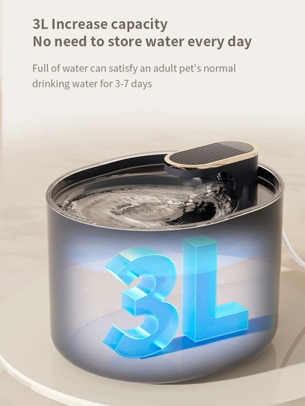 1pc 3L Pet Fountain,Automatic Pet Water Fountain With Low Noise Pump For Small To Medium Dogs, Cats And Other Pets (BLACK / WHITE)