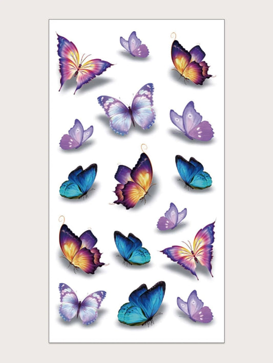 1sheet Butterfly Print Tattoo Sticker