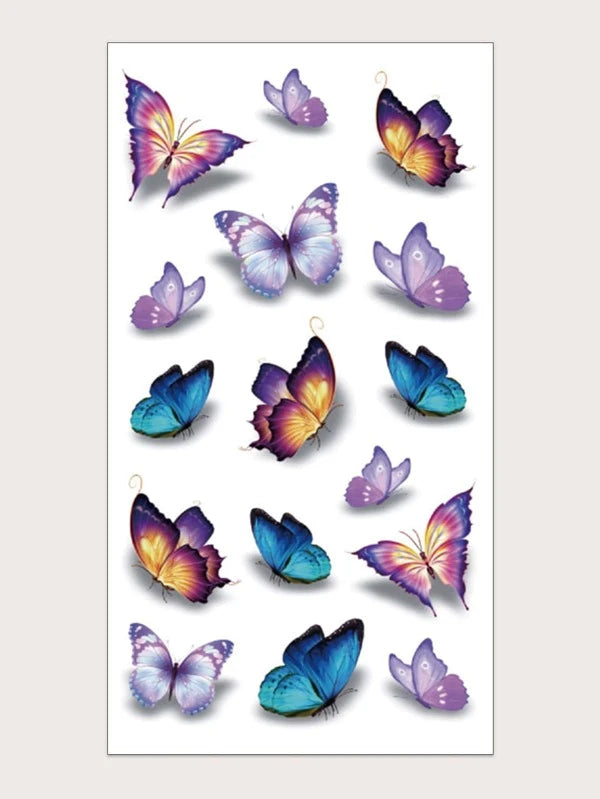 1sheet Butterfly Print Tattoo Sticker