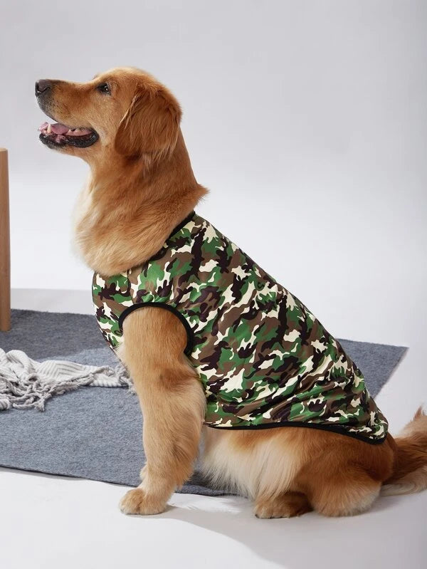 1pc Camo Print Pet Tank (XL-6XL)