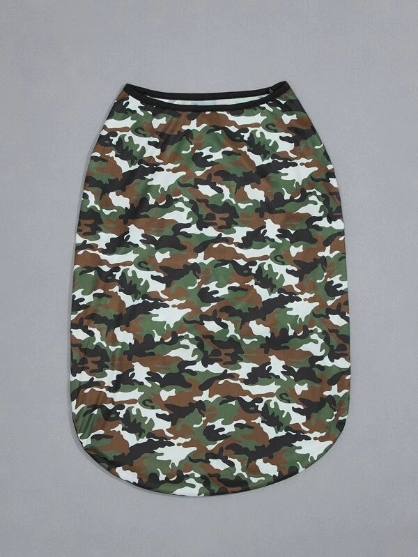 1pc Camo Print Pet Tank (XL-6XL)