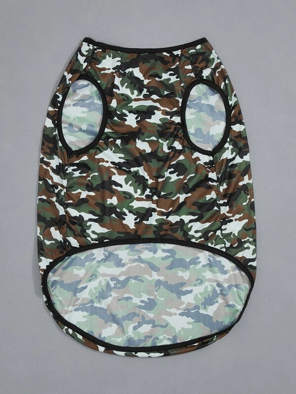 1pc Camo Print Pet Tank (XL-6XL)