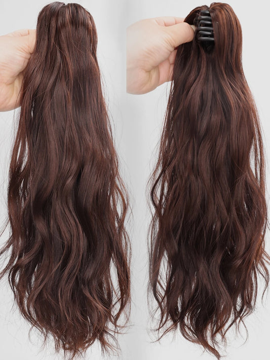 Natural Long Curly Synthetic Ponytail Hair Extension With Claw