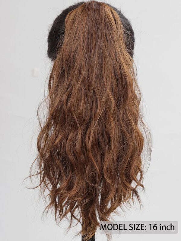 Medium Body Wave Ponytail Synthetic Hair Extension With Claw