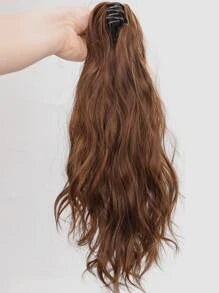 Medium Body Wave Ponytail Synthetic Hair Extension With Claw