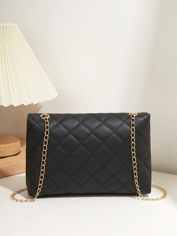 Mini Quilted Turn-lock Chain Crossbody Bag