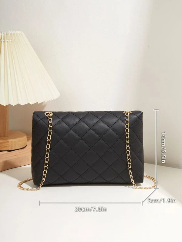 Mini Quilted Turn-lock Chain Crossbody Bag