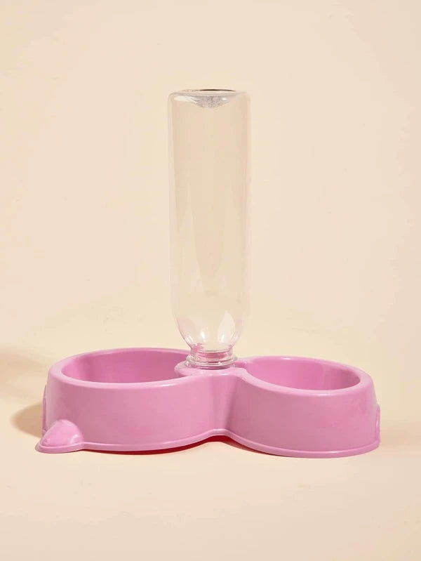 1pc Pet Bowl With Drinking Bottle For Cat And Dog For Drinking And Eating