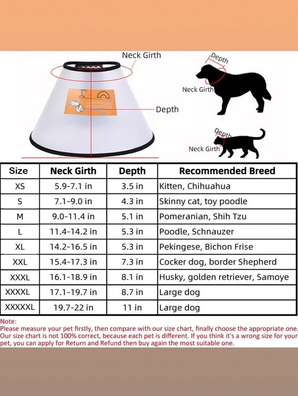 1pc Pet Recovery Collar (XS-5XL)