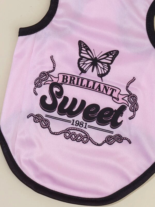 1pc Butterfly Print Pet Tank (XXS--XL)