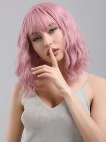 Natural Curly Wig With Bangs