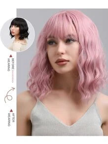 Natural Curly Wig With Bangs