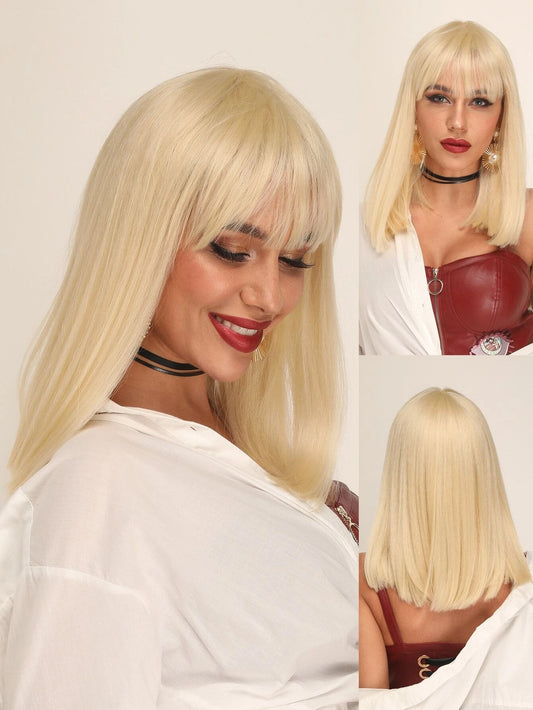 Short Straight Synthetic Wig With Bangs