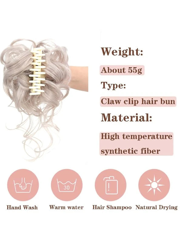 Short Curly Synthetic Hair Buns With Claw