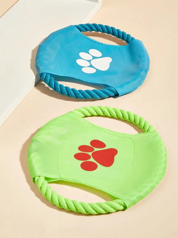 1pc Random Paw Print Pet Training Frisbee