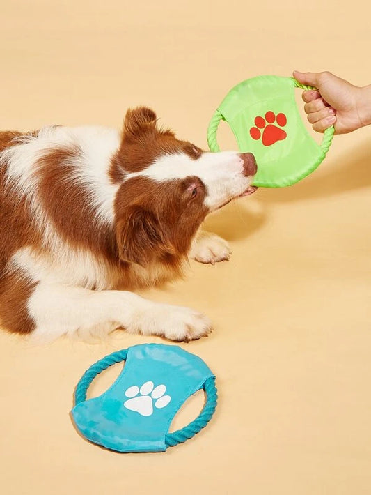 1pc Random Paw Print Pet Training Frisbee