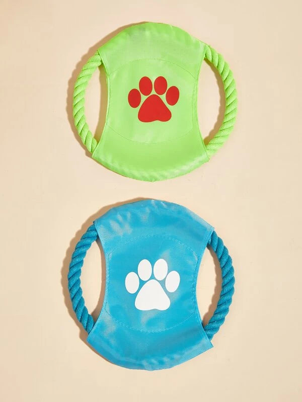 1pc Random Paw Print Pet Training Frisbee