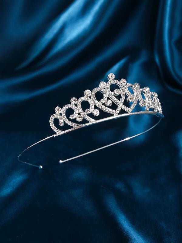 Rhinestone Heart Decor Crown Design Bridal Headband
