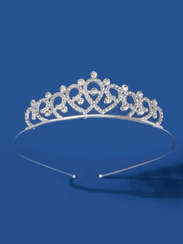 Rhinestone Heart Decor Crown Design Bridal Headband