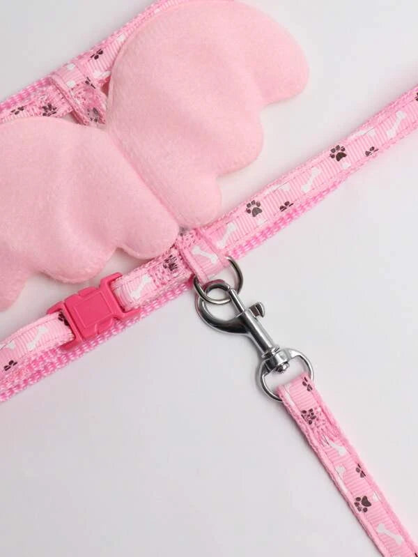 Paw Print Pet Leash & Harness Set (S - L) PINK / BLUE