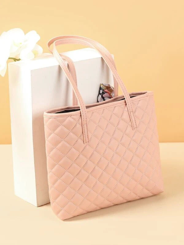 Quilted Twilly Scarf Decor Square Bag