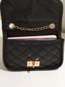 Mini Quilted Twist Lock Flap Chain Bag