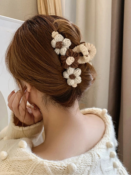 Flower Decor Hair Claw