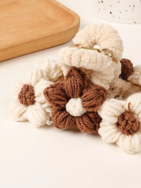 Flower Decor Hair Claw