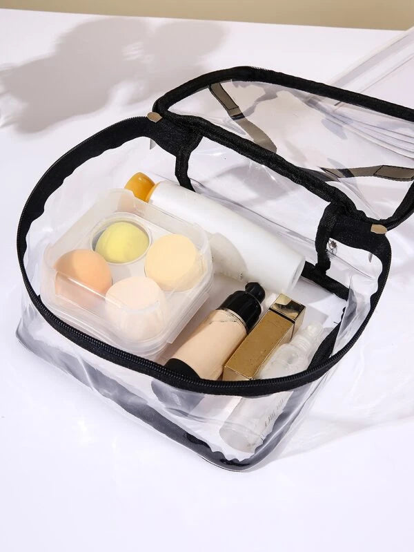 1pc Clear Square Makeup Bag