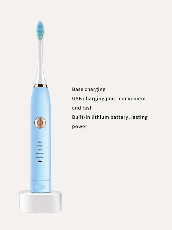 1pc Electric Toothbrush & 2pcs Brush Head (in BLACK / BLUE / PINK colors)