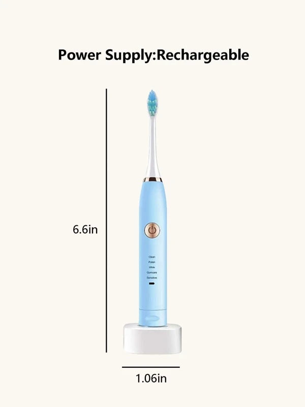 1pc Electric Toothbrush & 2pcs Brush Head (in BLACK / BLUE / PINK colors)