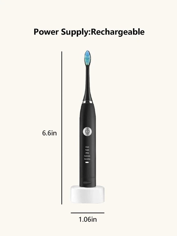 1pc Electric Toothbrush & 2pcs Brush Head (in BLACK / BLUE / PINK colors)