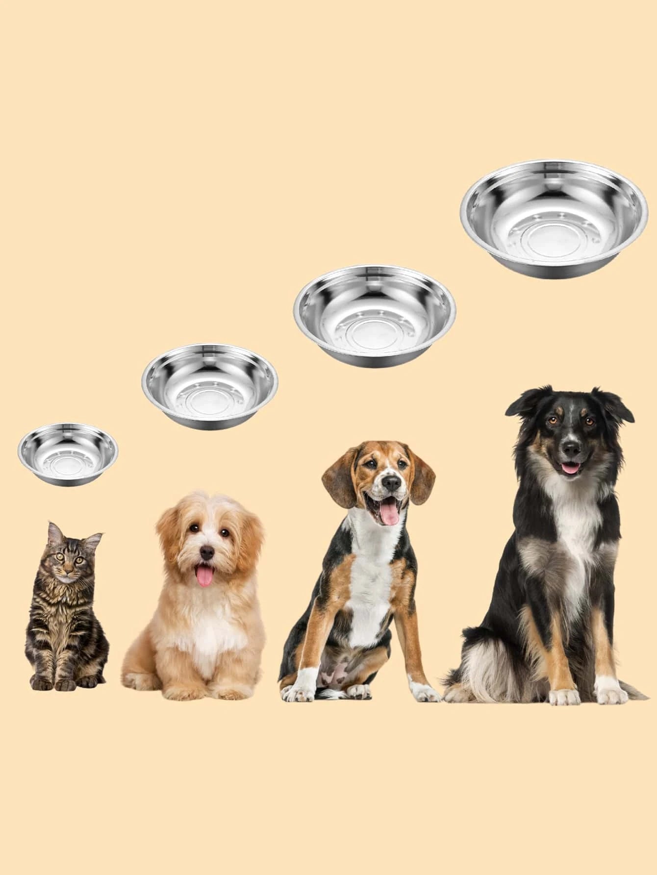 1pc Stainless Steel Pet Bowl (S-XXL)