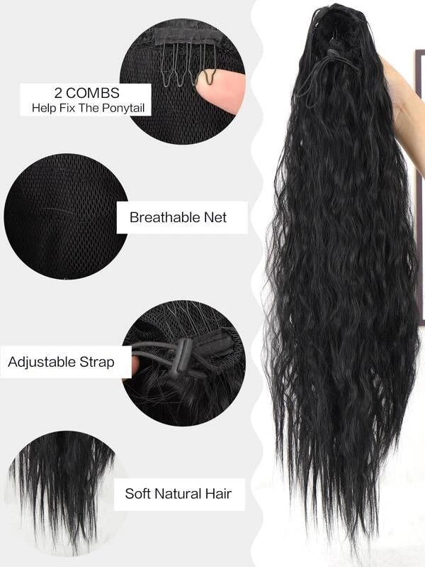 Long Curly Ponytail Synthetic Hair Extension