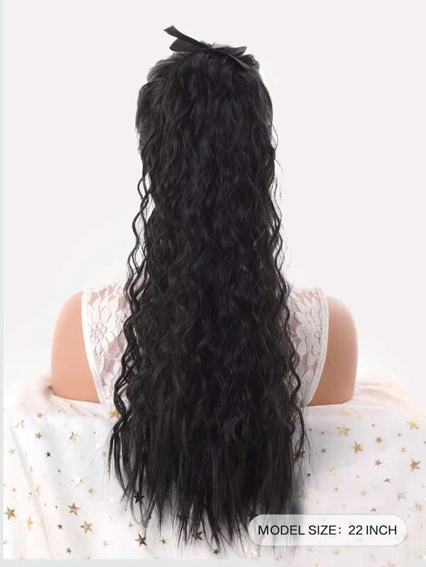 1pc Long Curly Ponytail Synthetic Hair Extension