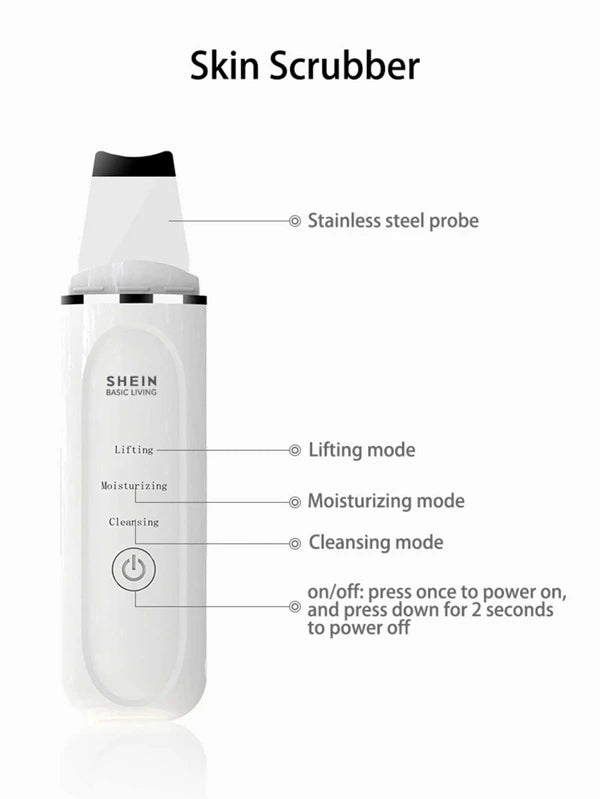 SHEIN BASIC LIVING 1pc Skin Spatula Electric Ultrasonic Facial Cleaner Skin Scrubber