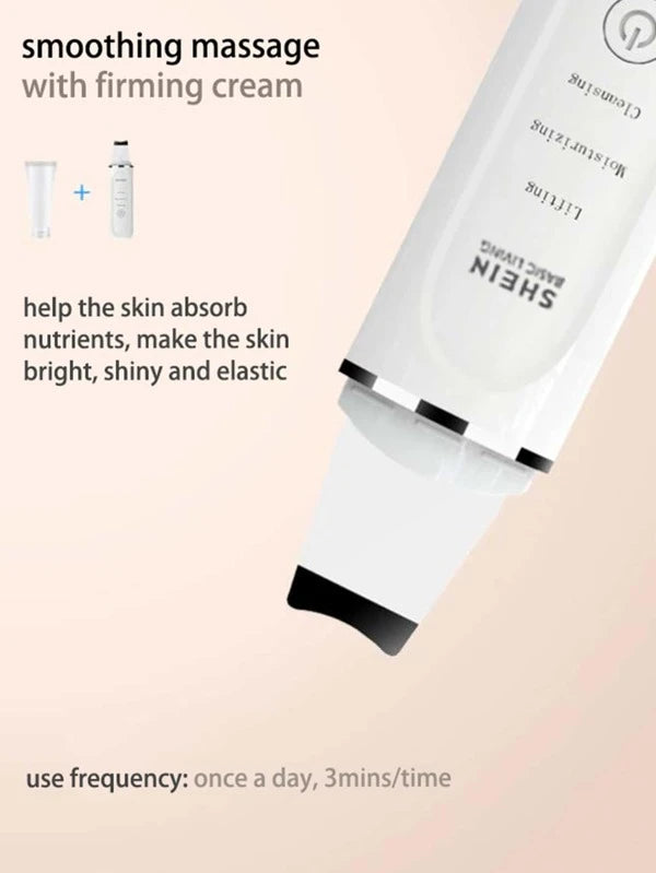 SHEIN BASIC LIVING 1pc Skin Spatula Electric Ultrasonic Facial Cleaner Skin Scrubber