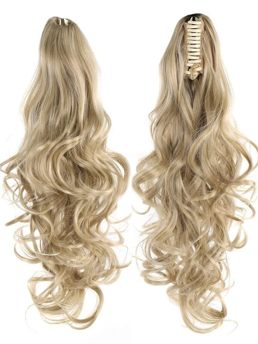 Long Body Wave Ponytail Synthetic Hair Extension With Claw