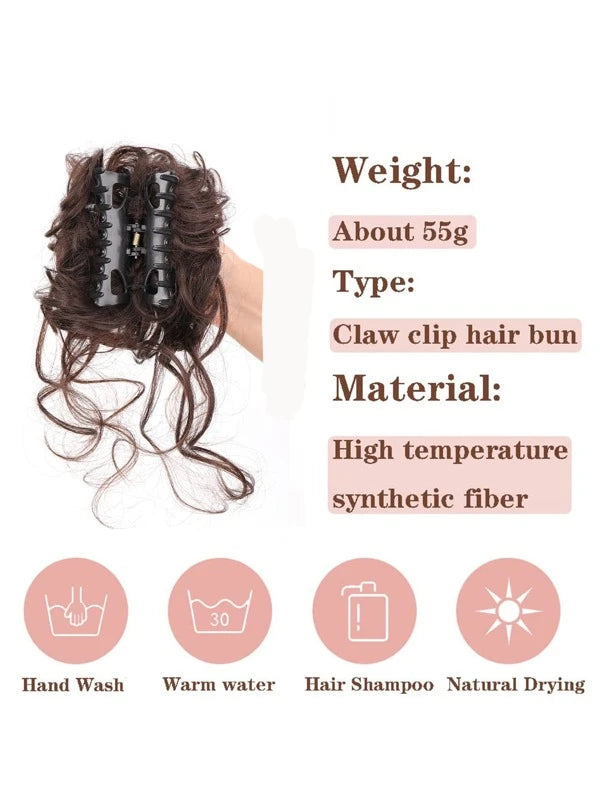 Claw Clip Curly Synthetic Hair Updo