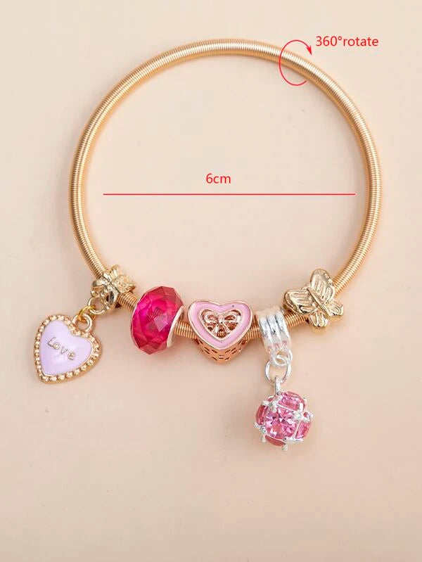 Heart & Butterfly Decor Bracelet