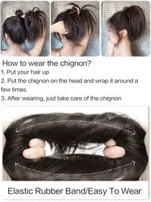 Short Straight Synthetic Hair Updo