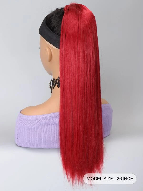 Long Straight Ponytail Synthetic Hair Extension
