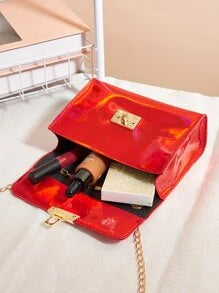 Mini Neon Red Metal Decor Grommet Eyelet Square Bag