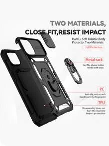 Slide Camera Cover Phone Case With Ring Holder