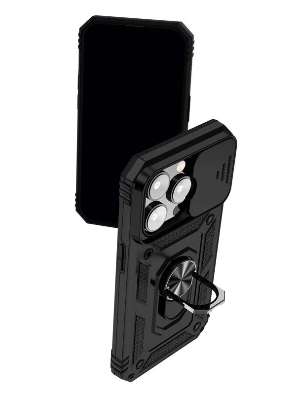Slide Camera Cover Phone Case With Ring Holder