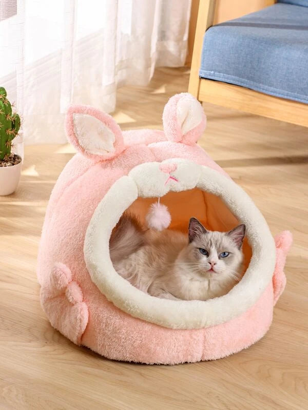 1pc Rabbit Design Pet Bed (S - M) PINK / GREY